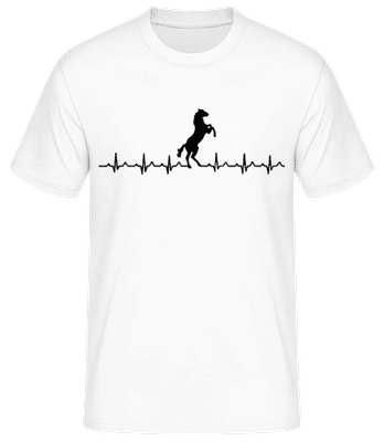 Horse Heartbeat - Camiseta básica para hombre - Blanco - delante