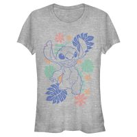 Disney Classics - Lilo & Stitch - Lilo & Stitch Retro Tropical Tonal Stitch - Femme T-shirt - Gris chiné - Devant