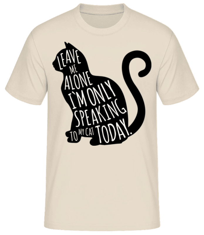 Náhled: Pouze Mluvení mé kočce - Pánské basic tričko - Krémová - Napřed