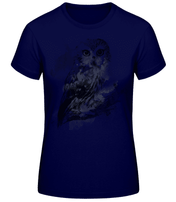 Picture Book Owl - Dámské basic tričko - Namořnická modrá - Napřed