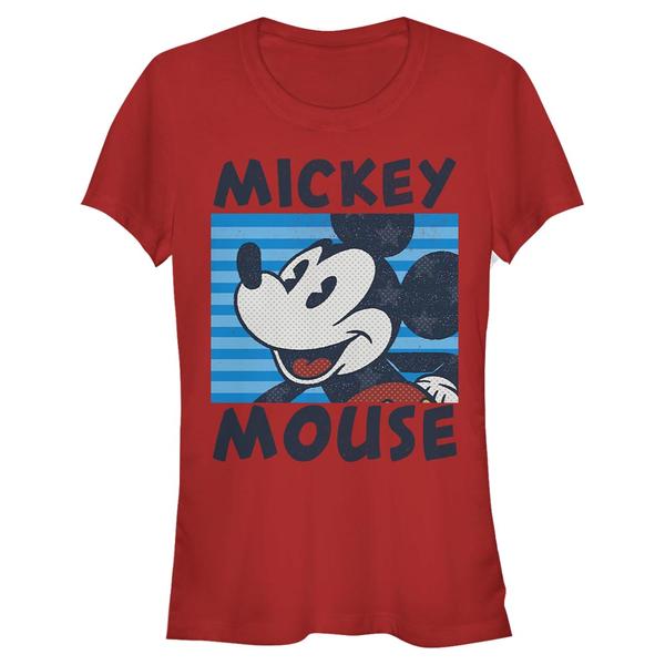 Aperçu: Disney - Mickey Mouse - Mickey Mouse Mickeys Stripes - Femme T-shirt - Rouge - Devant