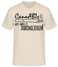 CannABIs Durchgezogen - Männer Basic T-Shirt - Creme - Vorne