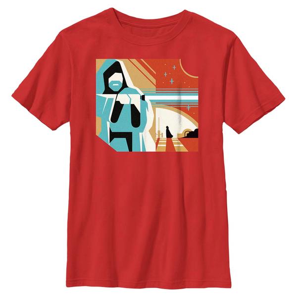 Aperçu: Star Wars - Obi-Wan Kenobi - Obi-Wan Kenobi & Darth Vader Geometric Obi Wan - Enfant T-shirt - Rouge - Devant