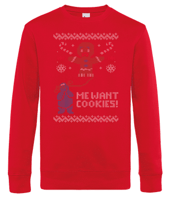 Ugly Cookie Monster - Sweat-shirt standard pour homme - Rouge - Devant