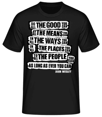 John Wesley Quotes - Pánske basic tričko - Čierna - Predné