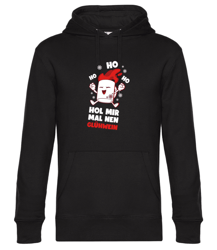 Vorschau: Hol Mir Mal Nen Glühwein - Unisex Premium Hoodie - Schwarz - Vorne
