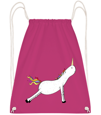 Licorne De Yoga Tendue - Sac à dos Drawstring - Magenta - Vorn