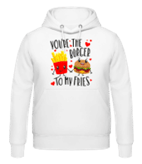 Burger To My Fries - Sudadera con capucha para hombre - Blanco - delante
