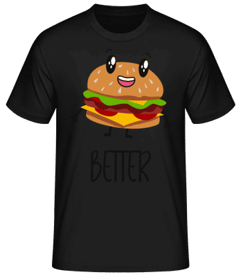 Better Together Burger - Männer Basic T-Shirt - Schwarz - Vorne