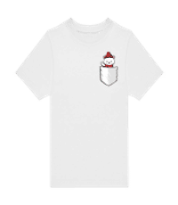 Brusttasche Eisbär - Kinder T-Shirt B&C - Weiß - Vorne