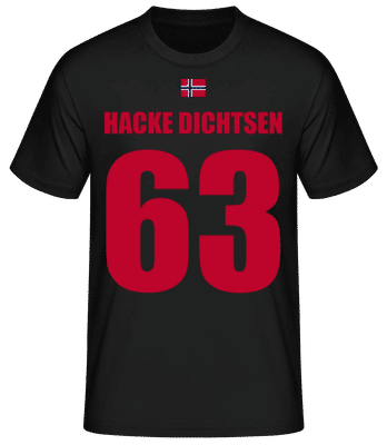 Norwegen Fußball Trikot Hacke Dichtsen - Männer Basic T-Shirt - Schwarz - Vorne