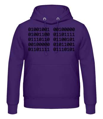 I Love You Code - Sudadera con capucha para hombre - Lila - delante