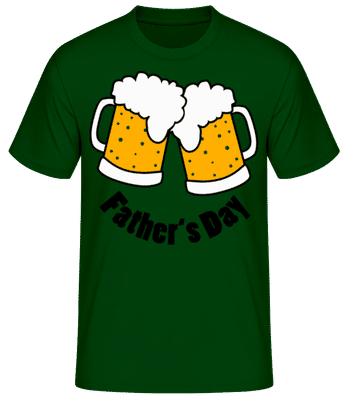 Father's Day Beer 2 Glasses - Men's Basic T-Shirt - Bottle green - Front