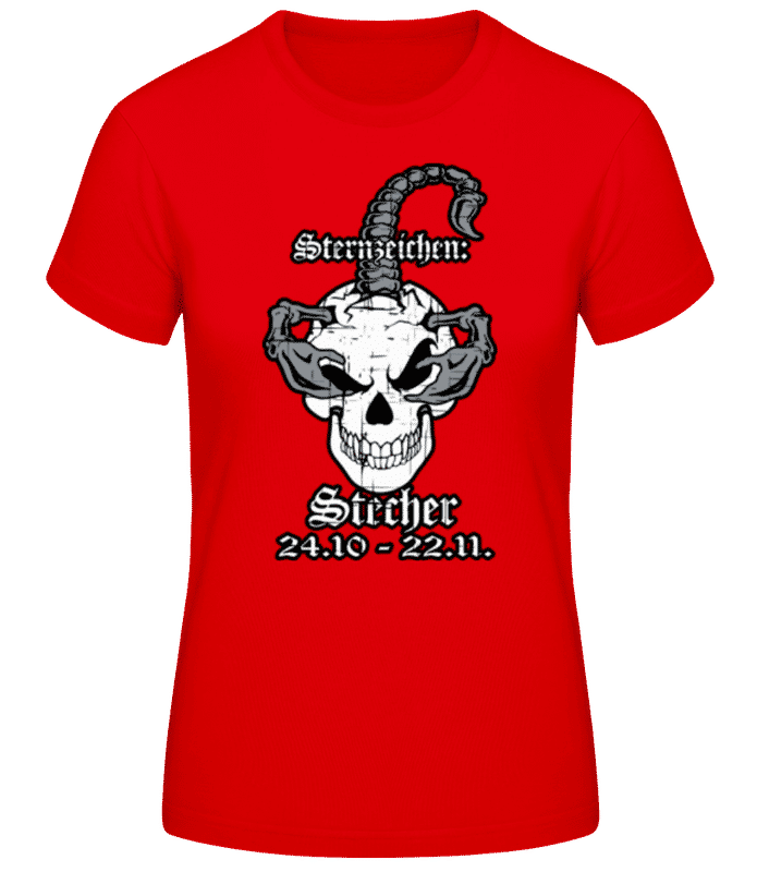 Vorschau: Metal Sternzeichen Stecher - Frauen T-Shirt B&C - Rot - Vorne