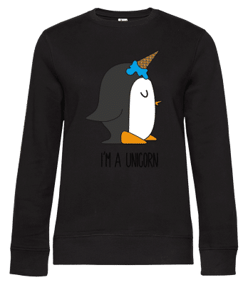 I'm A Unicorn Penguin - Sweat-shirt standard pour femme - Noir - Devant