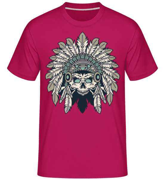 Preview: Indian Headdress Skull -  Shirtinator Men's T-Shirt - Magenta - Front