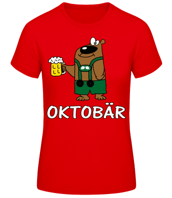 Oktobär - Frauen Basic T-Shirt - Rot - Vorne