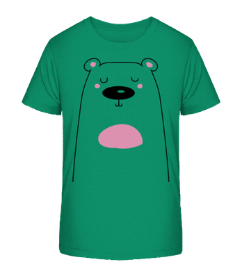 Cute Bear - Kid's Organic T-Shirt Stanley Stella 2.0 - Green - Front