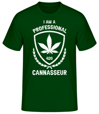 Professional Cannasseur - Männer Basic T-Shirt - Flaschengrün - Vorne