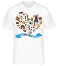 Oktoberfest Herz - Männer Basic T-Shirt - Weiß - Vorne