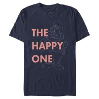 Disney - Blanca Nieves - Happy One Dwarf - Hombres Camiseta - Marino - delante