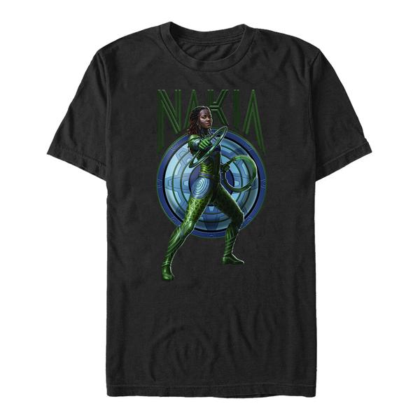 Preview: Marvel - Black Panther Wakanda Forever - Nakia Shield - Men's T-Shirt - Black - Front
