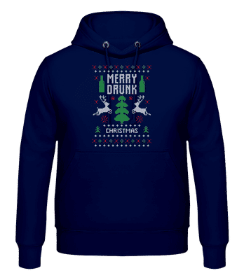 Merry Drunk Christmas - Pánska mikina - Namornícka modrá - Predné