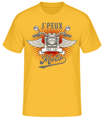 J'peux Pas J'ai Moto - T-shirt standard Homme - Jaune doré - Devant