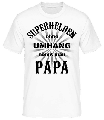 Superhelden Nennt Man Papa - Männer Basic T-Shirt - Weiß - Vorne