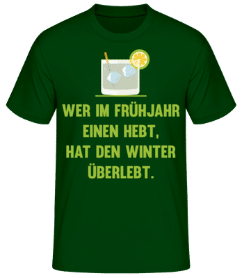 Winter Überlebt - Männer Basic T-Shirt - Flaschengrün - Vorne