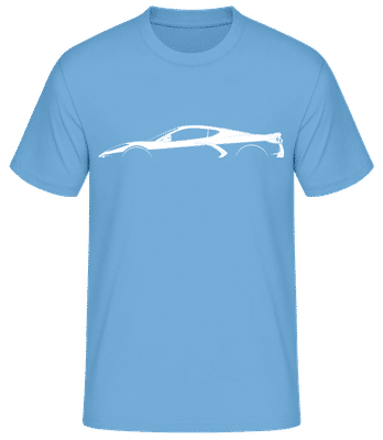 'Chevrolet Corvette C8 St.' Silhouette - Men's Basic T-Shirt - Light blue - Front