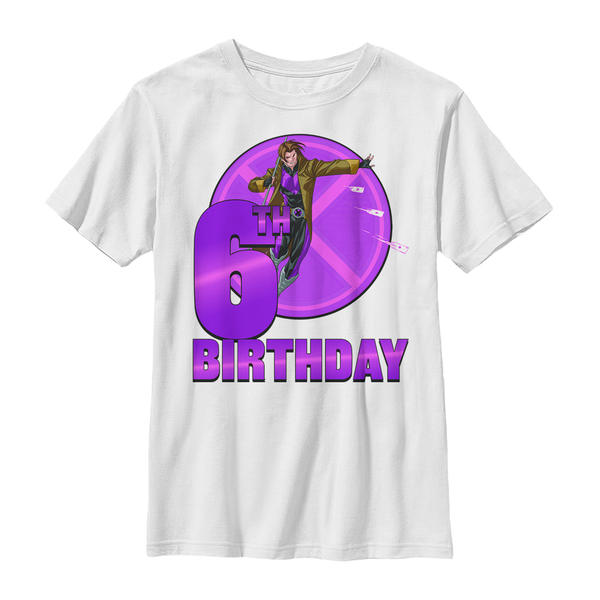Aperçu: Marvel - X-Men - Gambit 6th Birthday - Birthday - Enfant T-shirt - Blanc - Devant