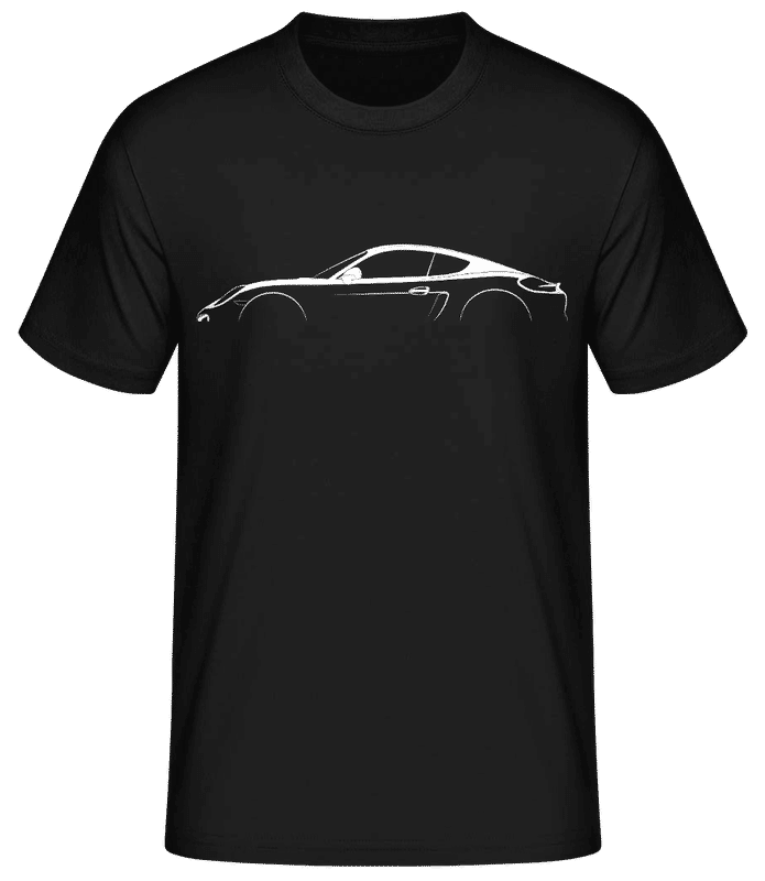 Vista previa: 'Porsche Cayman 981' Silhouette  - Camiseta básica para hombre - Negro - delante