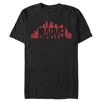 Marvel - Marvel Skyline Logo Oversize - Hombres Camiseta - Negro - delante