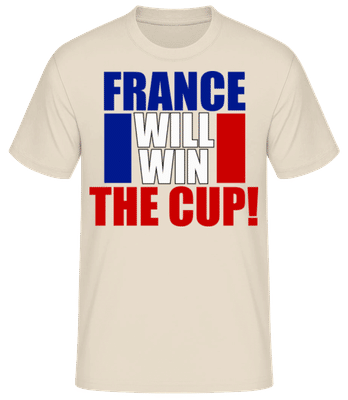 Frankreich Wird Den Pokal Gewinn - Männer T-Shirt B&C - Creme - Vorne