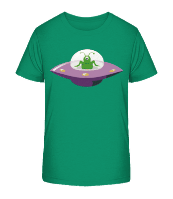 Alien Dans OVNI - T-shirt bio Enfant Stanley Stella 2.0 - Vert - Devant