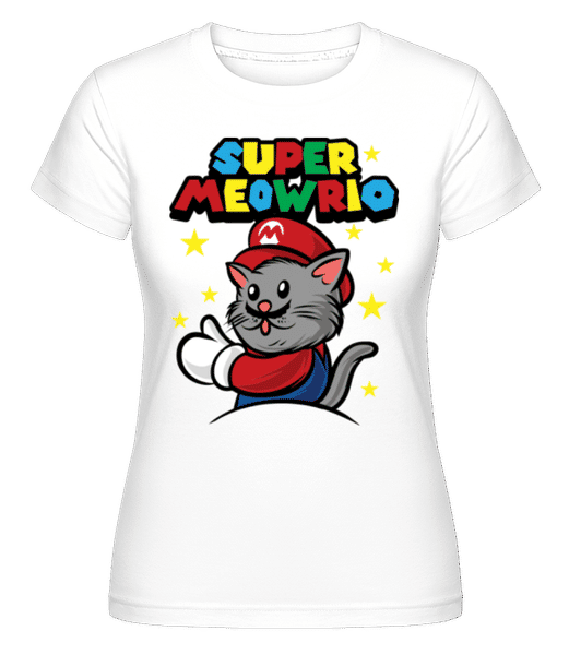 Aperçu: Super Meowrio -  T-shirt Shirtinator femme - Blanc - Devant