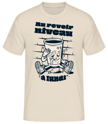 Au Revoir Niveau - T-shirt standard Homme - Crème - Devant