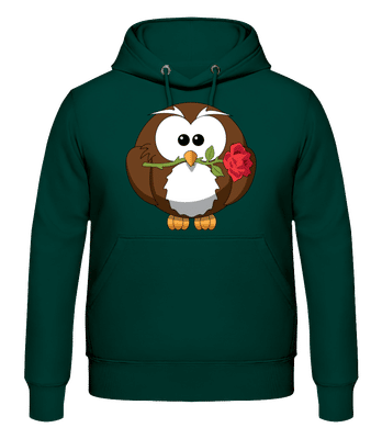 Chouette Saint Valentin - Sweat à capuche Homme - Vert bouteille - Devant