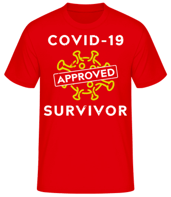 Covid 19 Survivor - Pánske basic tričko - Červená - Predné