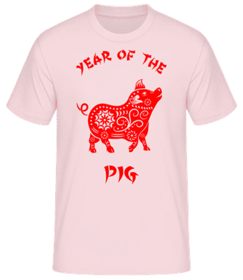 Chinese Zodiac Year Of The Pig - Men's Basic T-Shirt - Pink - Front