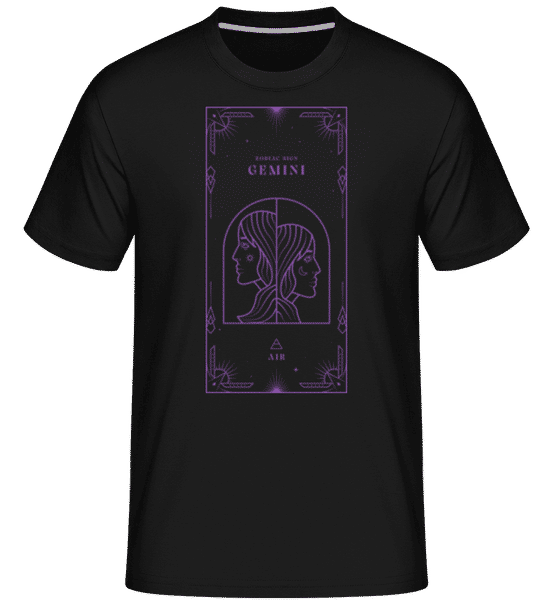 Aperçu: Art Deco Zodiac Sign Gemini -  T-Shirt Shirtinator homme - Noir - Devant