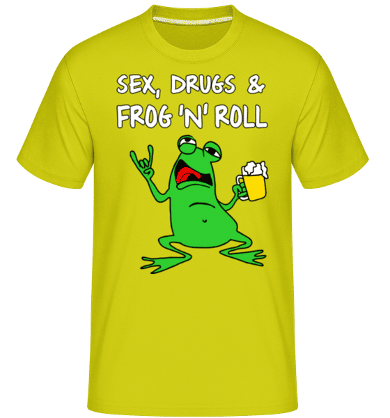 Preview: Sex Drugs & Frog'n'Roll -  Shirtinator Men's T-Shirt - Lime - Front