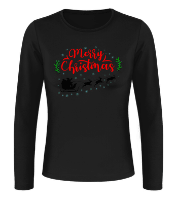 Merry Christmas - T-shirt à manches longues standard Femme - Noir - Devant