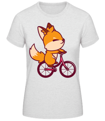 Fuchs auf Fahrrad - Frauen Basic T-Shirt - Grau meliert - Vorne
