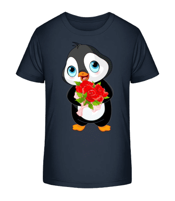 Cute Love Penguin - Kinder Bio T-Shirt Stanley Stella 2.0 - Marine - Vorne
