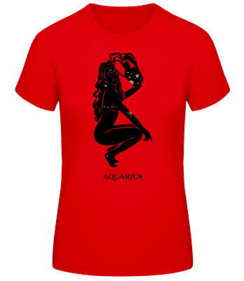 Female Zodiac Sign Aquarius - Camiseta básica de mujer - Rojo - delante