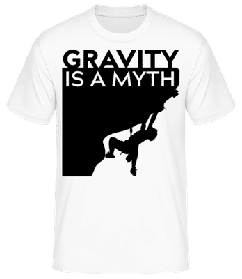 Gravitácia je mýtus - Pánske basic tričko - Biela - Predné