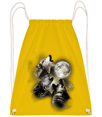 Wolf Moon - Drawstring batoh se šňůrkami - Žlutá - Napřed