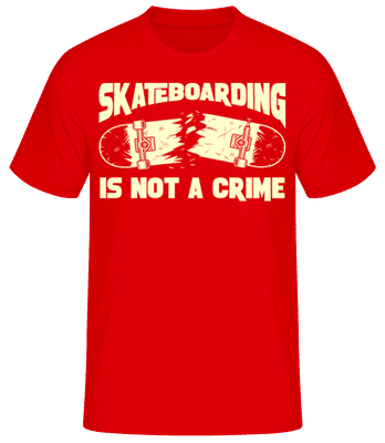 Skateboarding Is Not A Crime - Pánske basic tričko - Červená - Predné